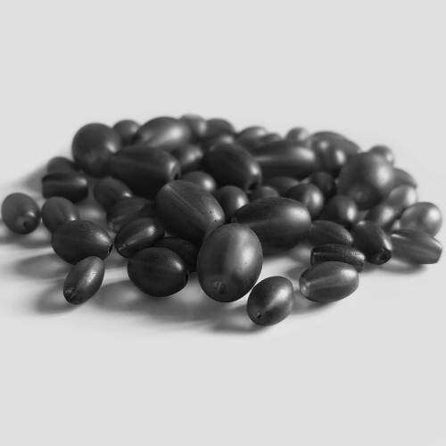 Skleněné oválky MATT, 4-12mm, černá, 50g