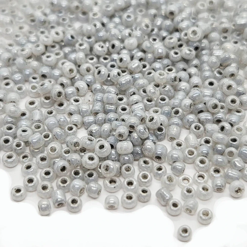 Rokajl skleněný, 2mm, šedá světlá, 50g