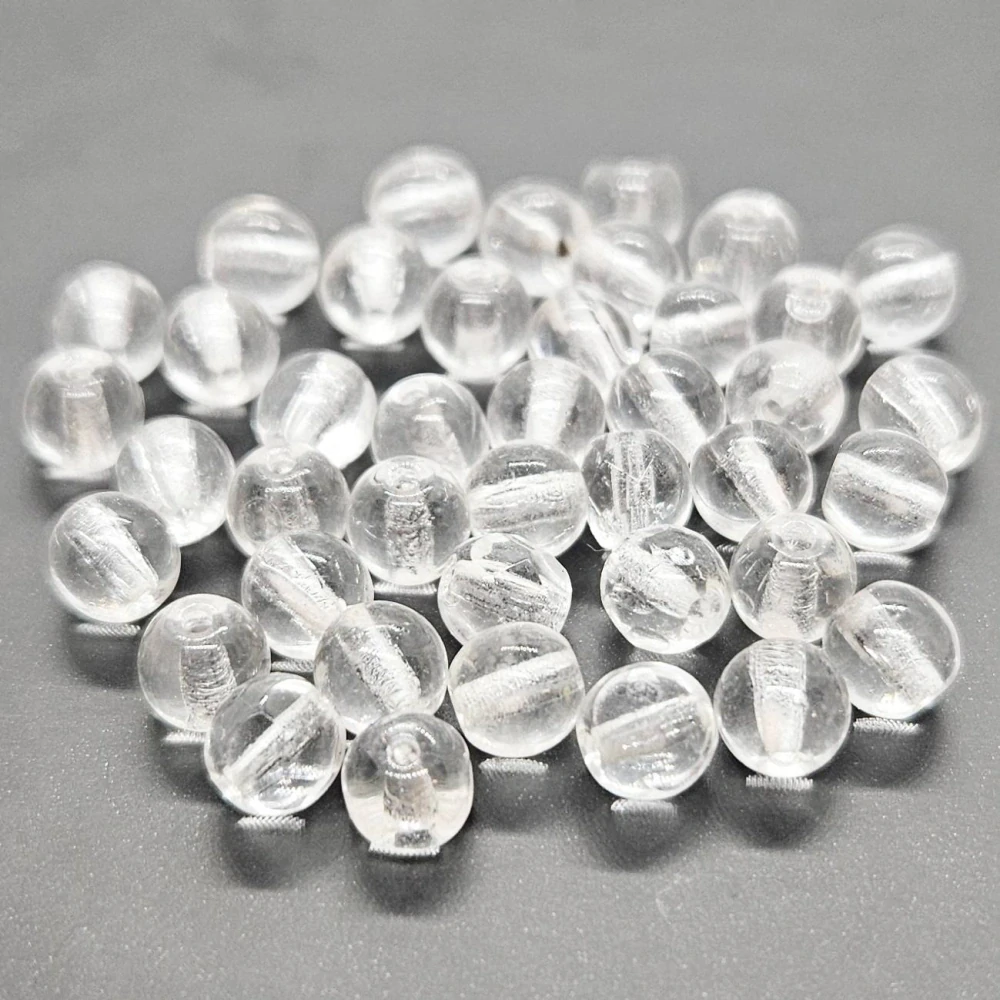 Korálky mačkané CZ, 5mm, čirá, 62ks