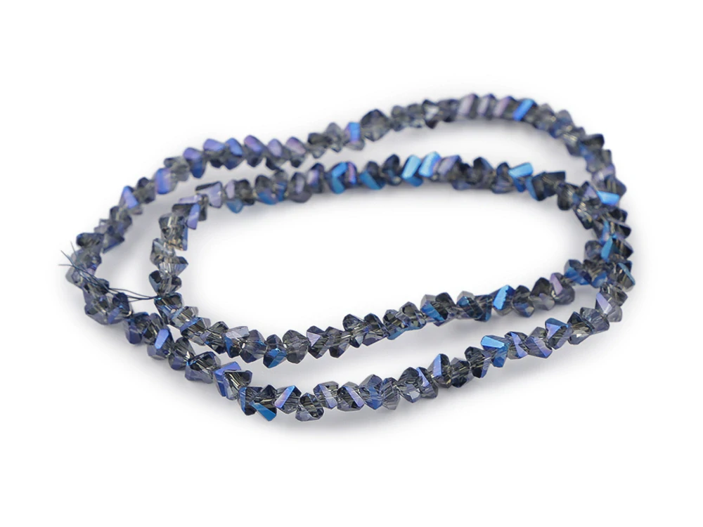 Skleněný triangl, 3mm, modrá tmavá, 130ks