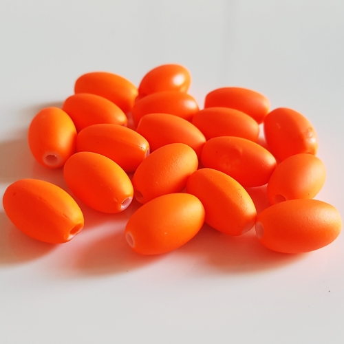 Korálky MATT, 9x13mm, oranžová, 10ks