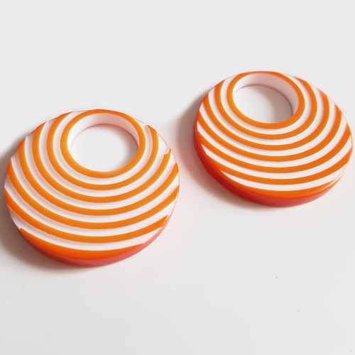 Plastový donut, 38mm, oranžová, 1ks
