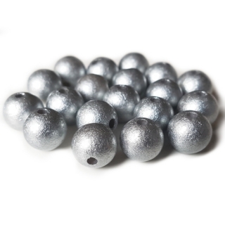 Korálek plastový SHINE, 8mm, stříbrná, 10ks