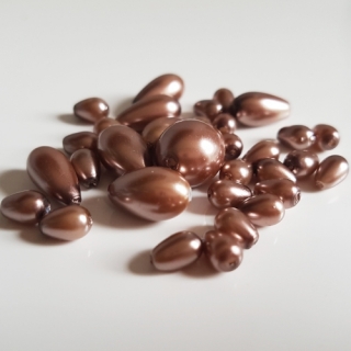 Voskované kapky, MIX, béžová tmavá, 50g