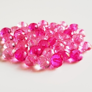 Plastová rondelka slavík, 6x8mm, růžová, 20g