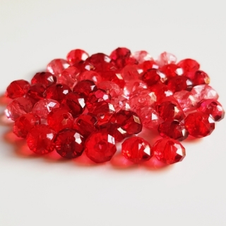 Plastová rondelka slavík, 6x8mm, červená, 20g