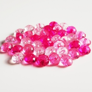 Plastová rondelka slavík, 6x10mm, růžová, 20g