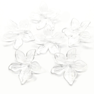 Plastová květina, 29mm, transparent, 10ks