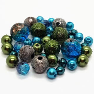 Korálky, 4-10mm, mix, 40ks 