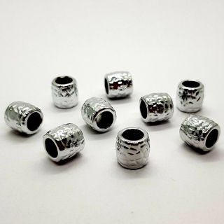 Korálek METALIC, 9x9,5mm, stříbrná, 2ks