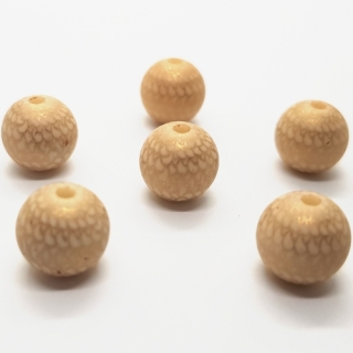Plastový korálek zlatý, béžová, 10mm (2ks)