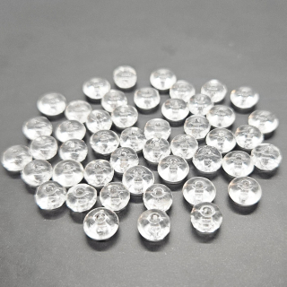 Korálky mačkané CZ, 6-7mm, čirá, 47ks