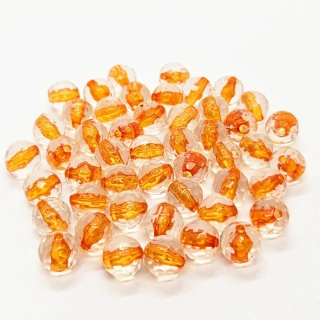 Korálek ploškovaný, 8mm, oranžová, 20ks