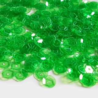 Flitry transparentní, 6mm, zelená tráva, 10g