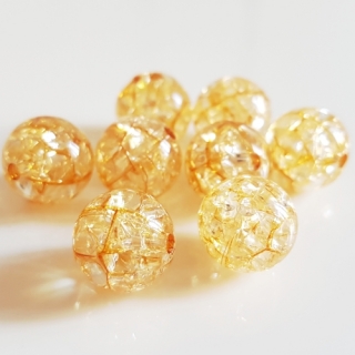 Korálky krakl, 12mm, oranžová, 10ks