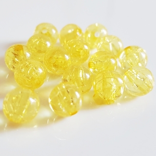 Korálky krakl, 8mm, žlutá, 10ks