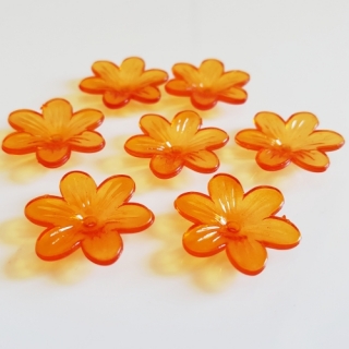 Plastová květina, 26mm, oranžová, 10ks