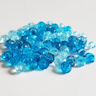 Plastová rondelka slavík, 5x6mm, azurová, 20g