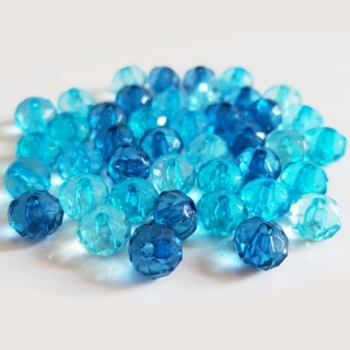 Plastová rondelka slavík, 6x8mm, modrá světlá, 20g