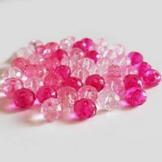 Plastová rondelka slavík, 6x8mm, růžová světlá, 20g