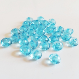 Plastová rondelka, 5x6mm, azurová, 30ks