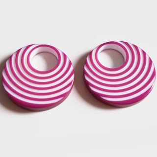 Plastový donut, 25mm, fialová, 1ks