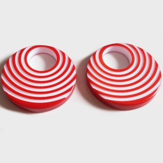 Plastový donut, 25mm, červená, 1ks