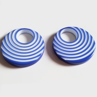 Plastový donut, 25mm, modrá tmavá, 1ks