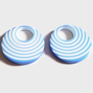 Plastový donut, 25mm, modrá světlá, 1ks