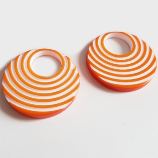 Plastový donut, 38mm, oranžová, 1ks