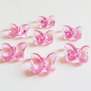 Plastový motýl, 15x18mm, růžová střední, 10ks