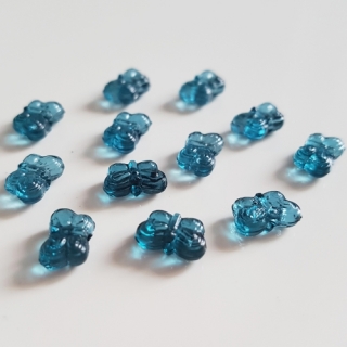 Plastový motýl, 5x9mm, zelená tmavá, 25ks